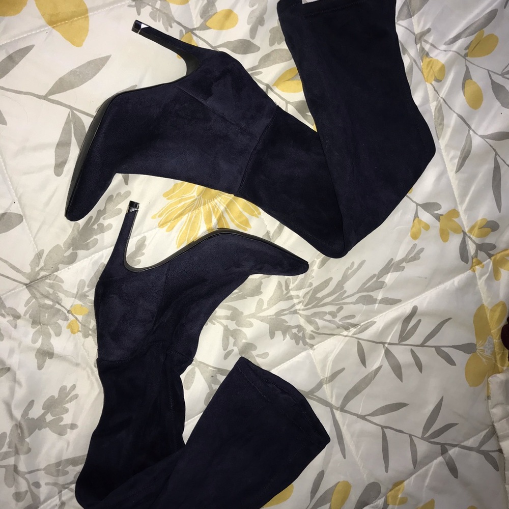 NAVY BLUE THIGH HIGH BOOTS